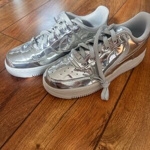 Silver air forces ones!
